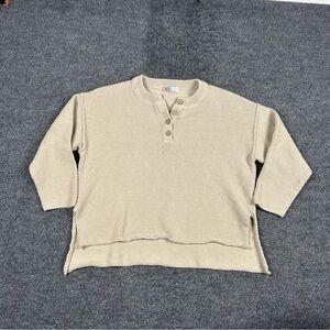 Free People Cream Button Sweater